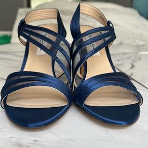 Blue Satin Heels